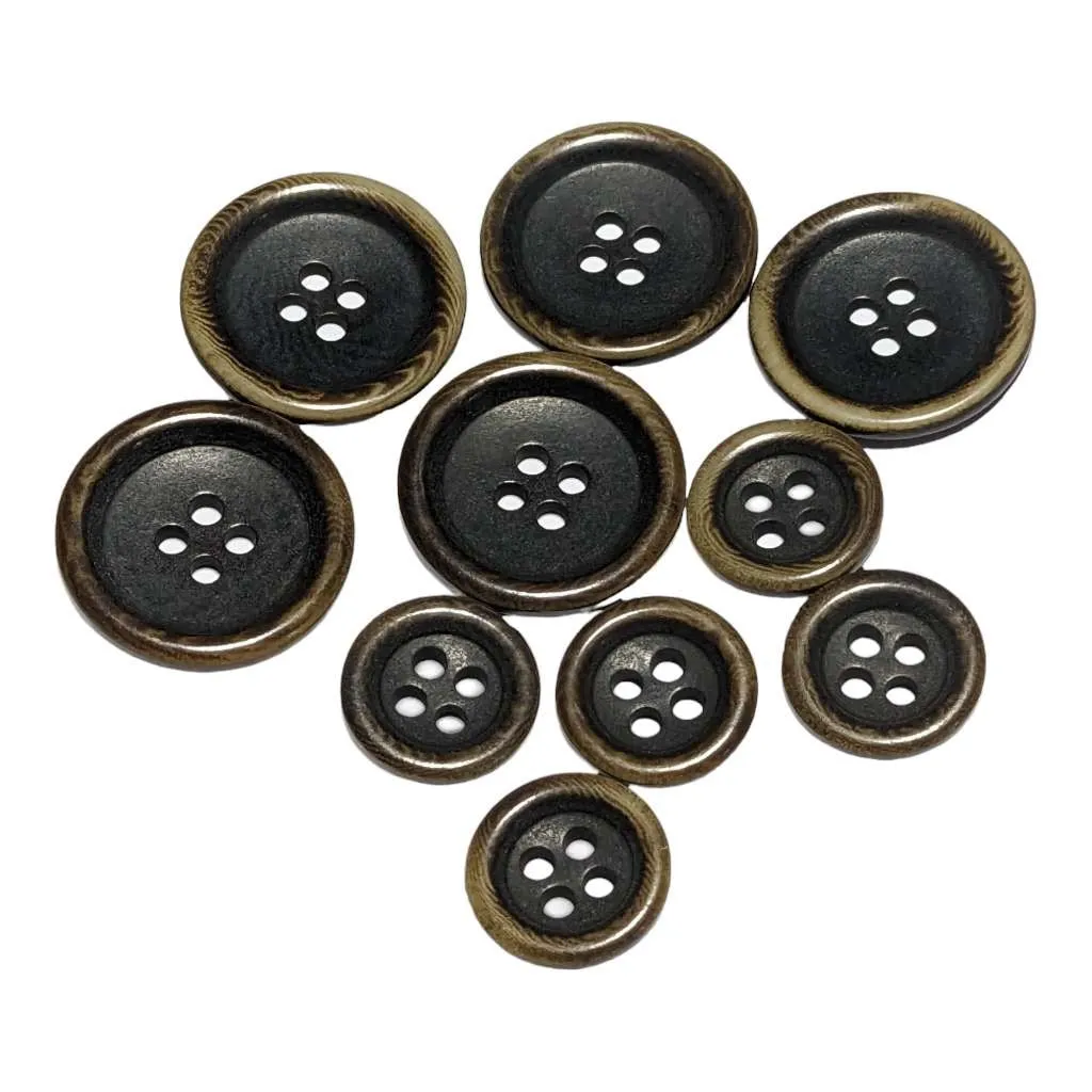 15mm and 23mm Dark Brown Corozo Eco Buttons