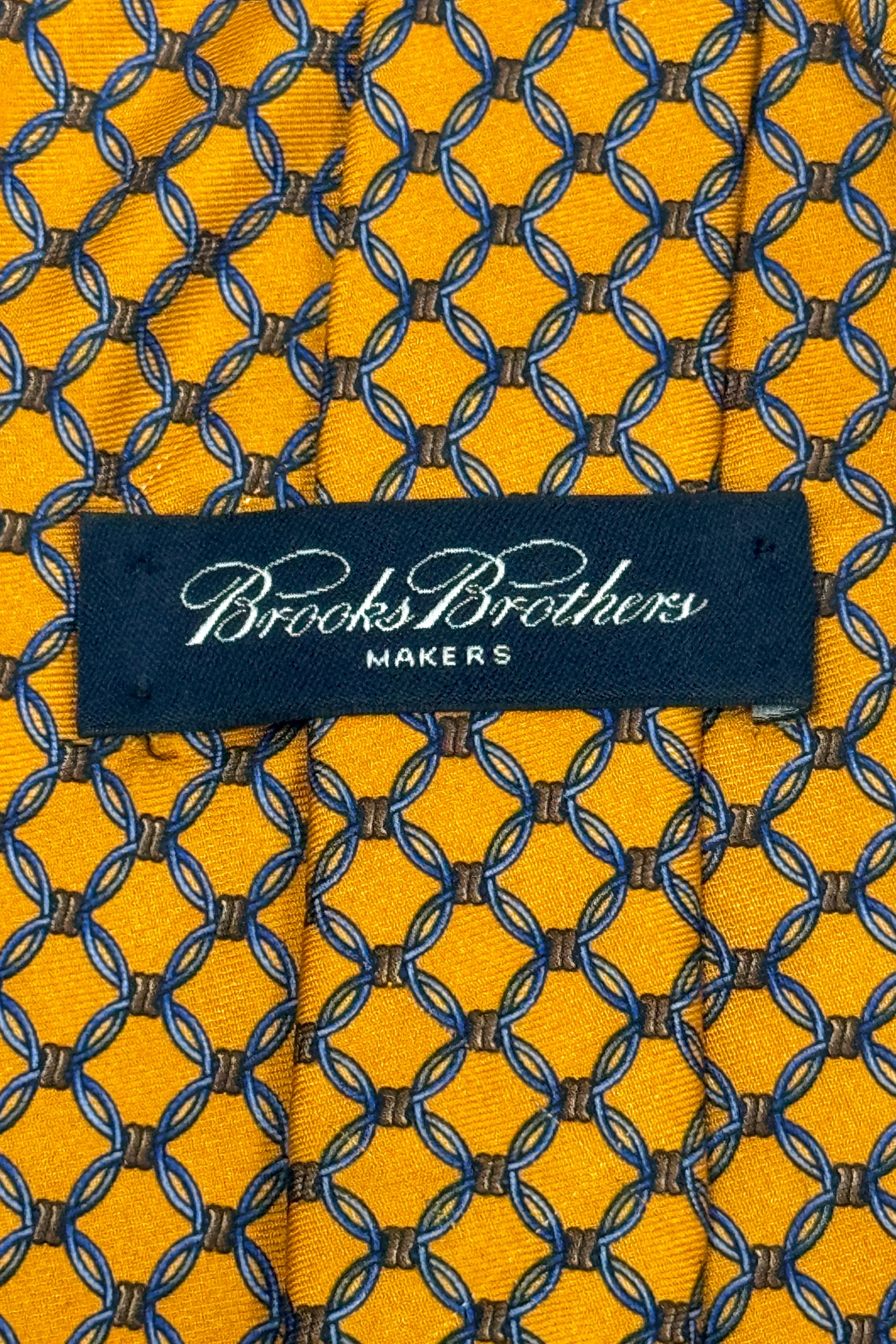 1990’S BROOKS BROTHERS MAKERS MADE IN USA 100% ITALIAN SILK CHAINLINK HANDMADE TIE