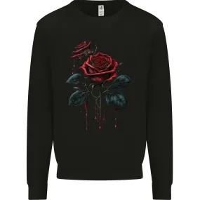 2 Roses Dripping With Blood Gothic Goth Mens Sweatshirt Jumper