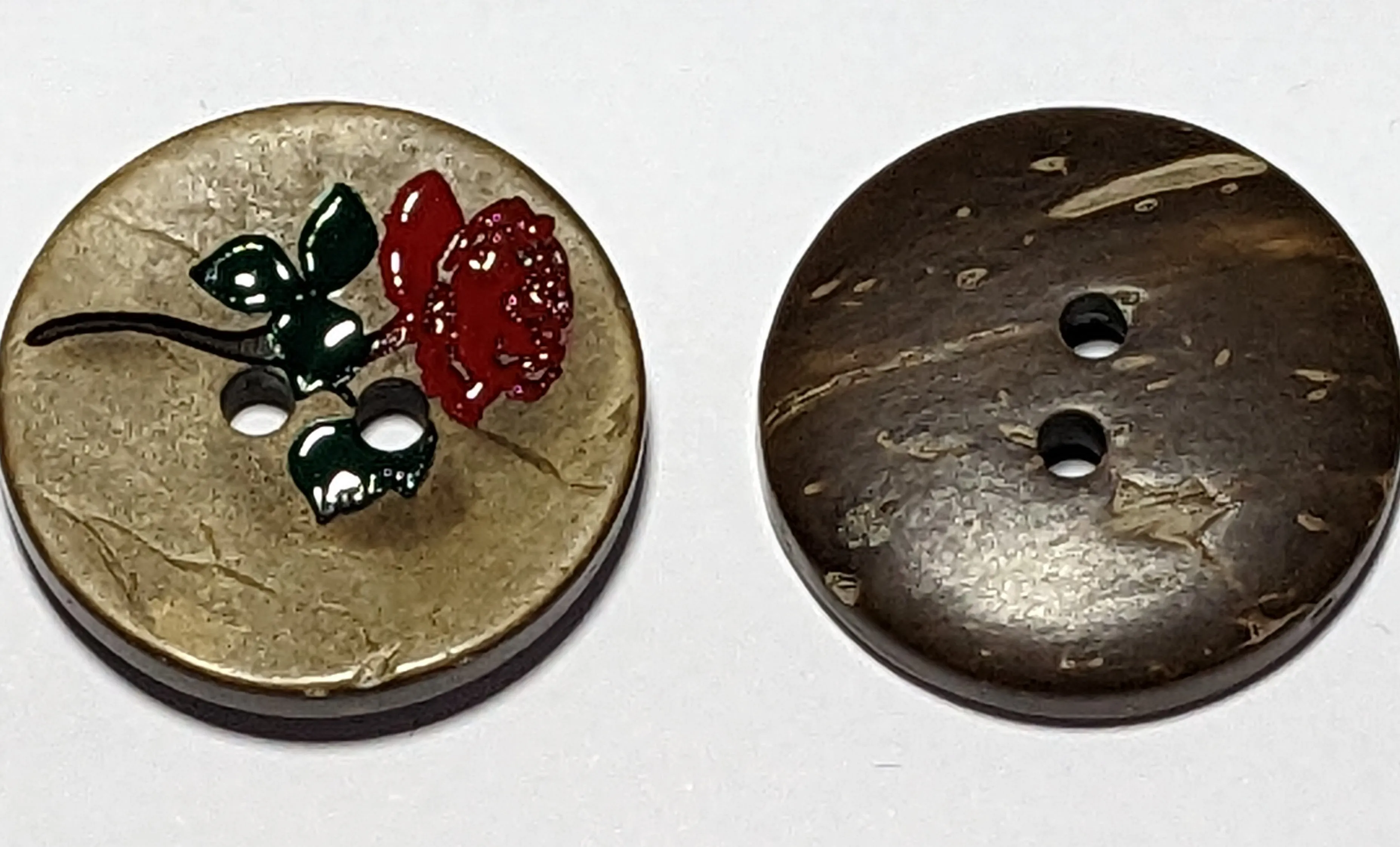 23mm Rose Coconut 2 Hole Button