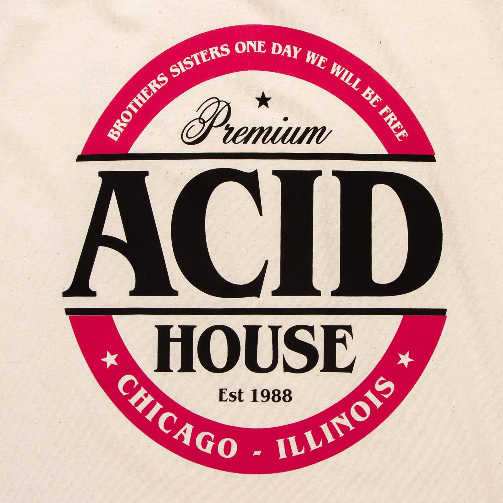 Acid House Premium Front Print - Tshirt - Natural