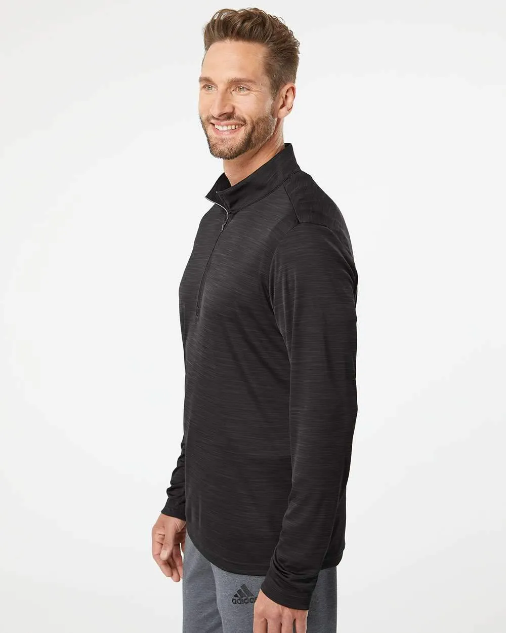 adidas - Men's Lightweight Mélange Quarter-Zip Pullover