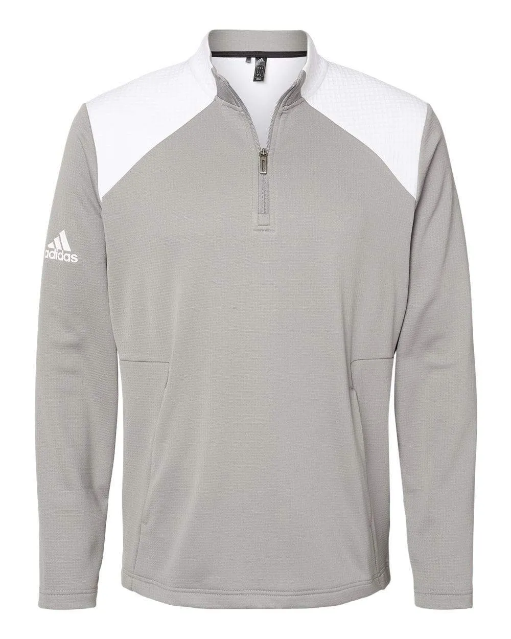 adidas - Men's Textured Mixed Media Quarter-Zip Pullover