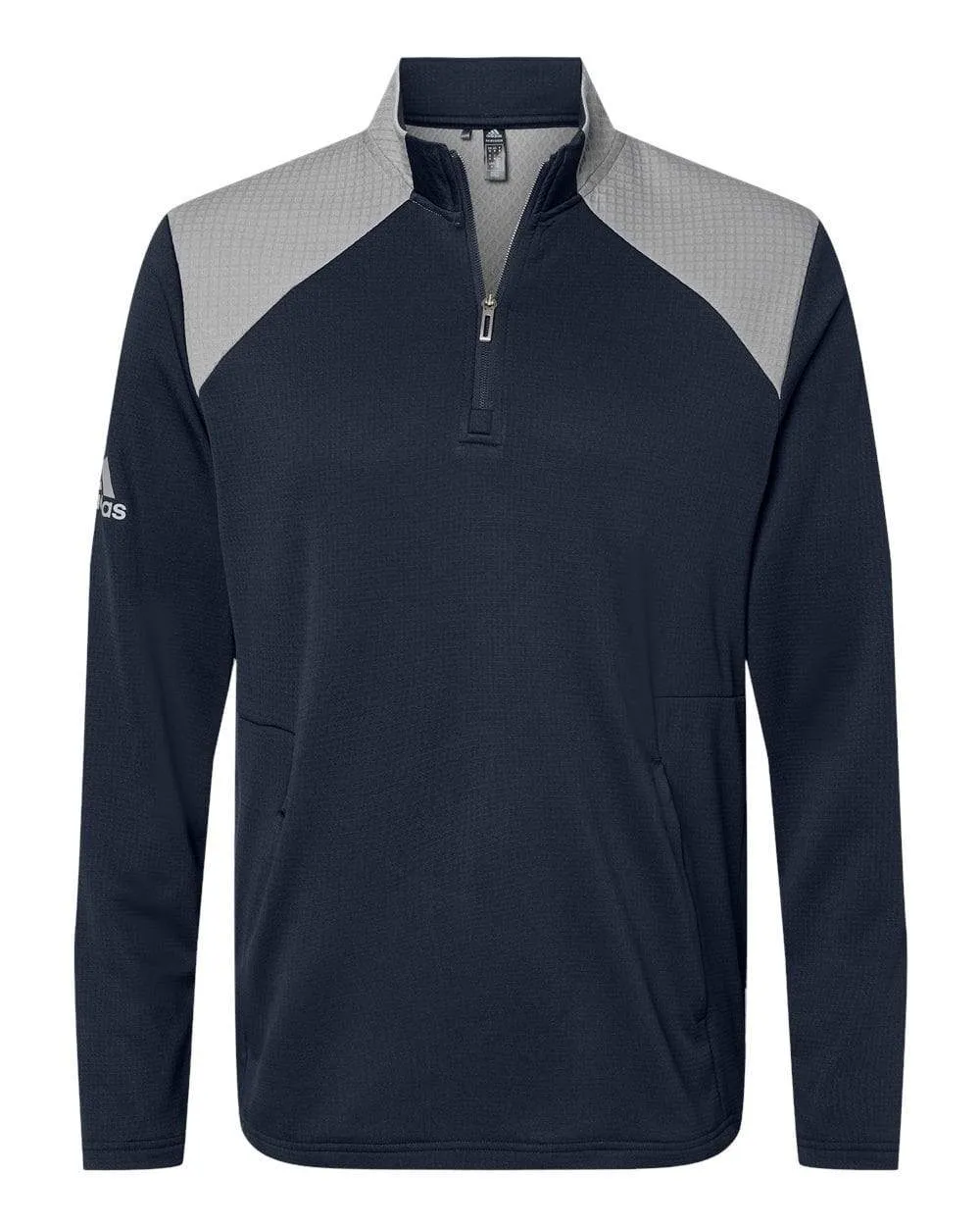 adidas - Men's Textured Mixed Media Quarter-Zip Pullover