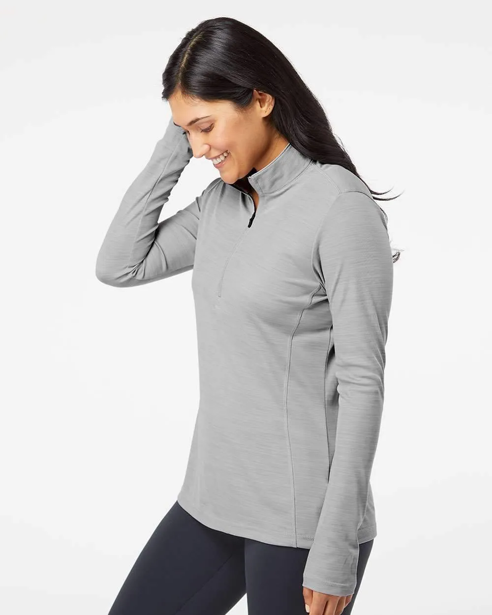 adidas - Women's Lightweight Mélange Quarter-Zip Pullover