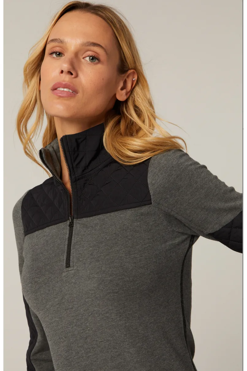 Alp N Rock Cody Mockneck Quarter Zip | Heather Black