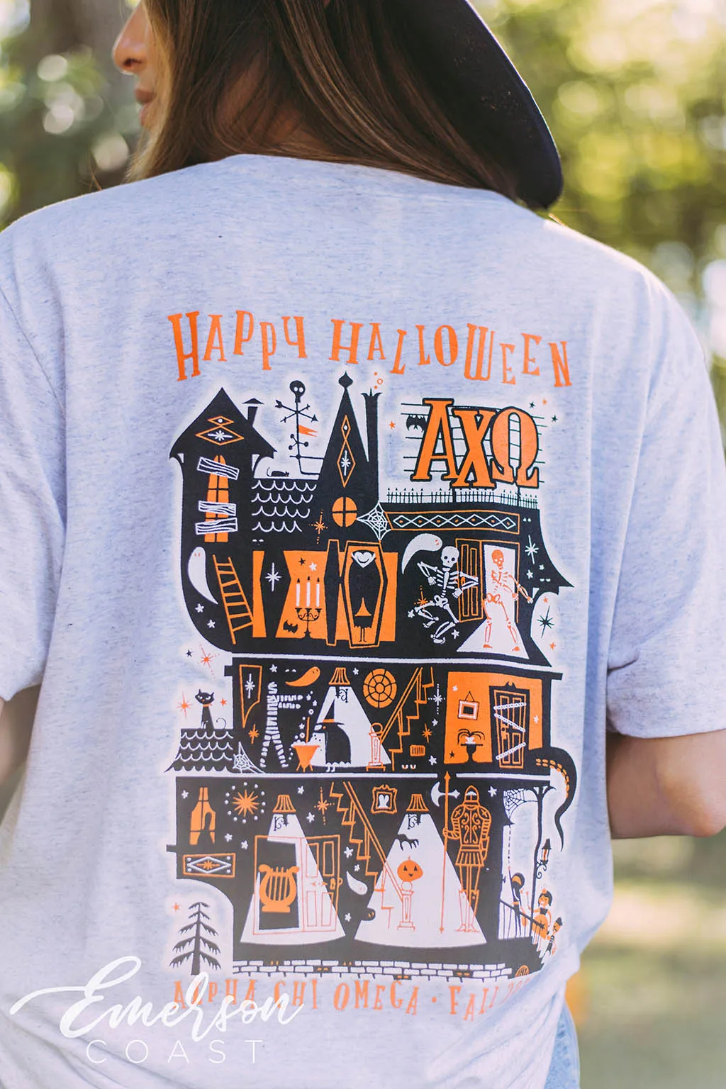 Alpha Chi Omega Happy Halloween Henley