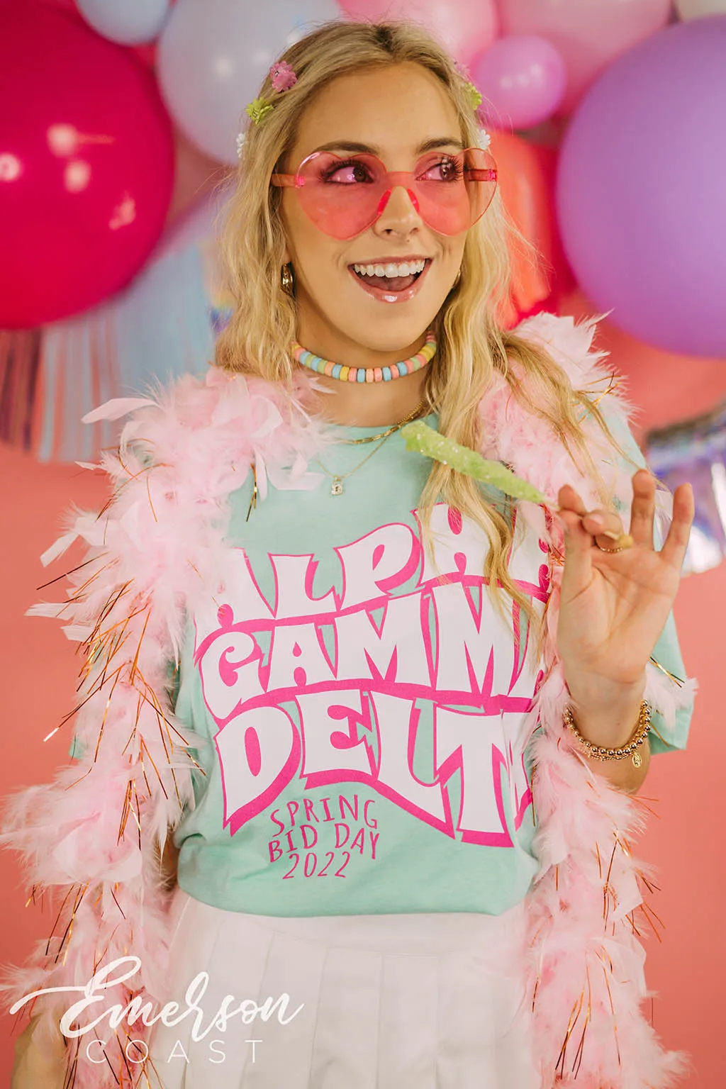 Alpha Gam Colorful Bid Day Tee