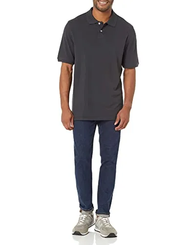 Amazon Essentials Men's Regular-Fit Cotton Pique Polo Shirt (Available in Big & Tall), Blue, Small