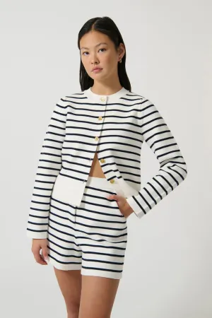 Amelia Cardigan - Navy/White