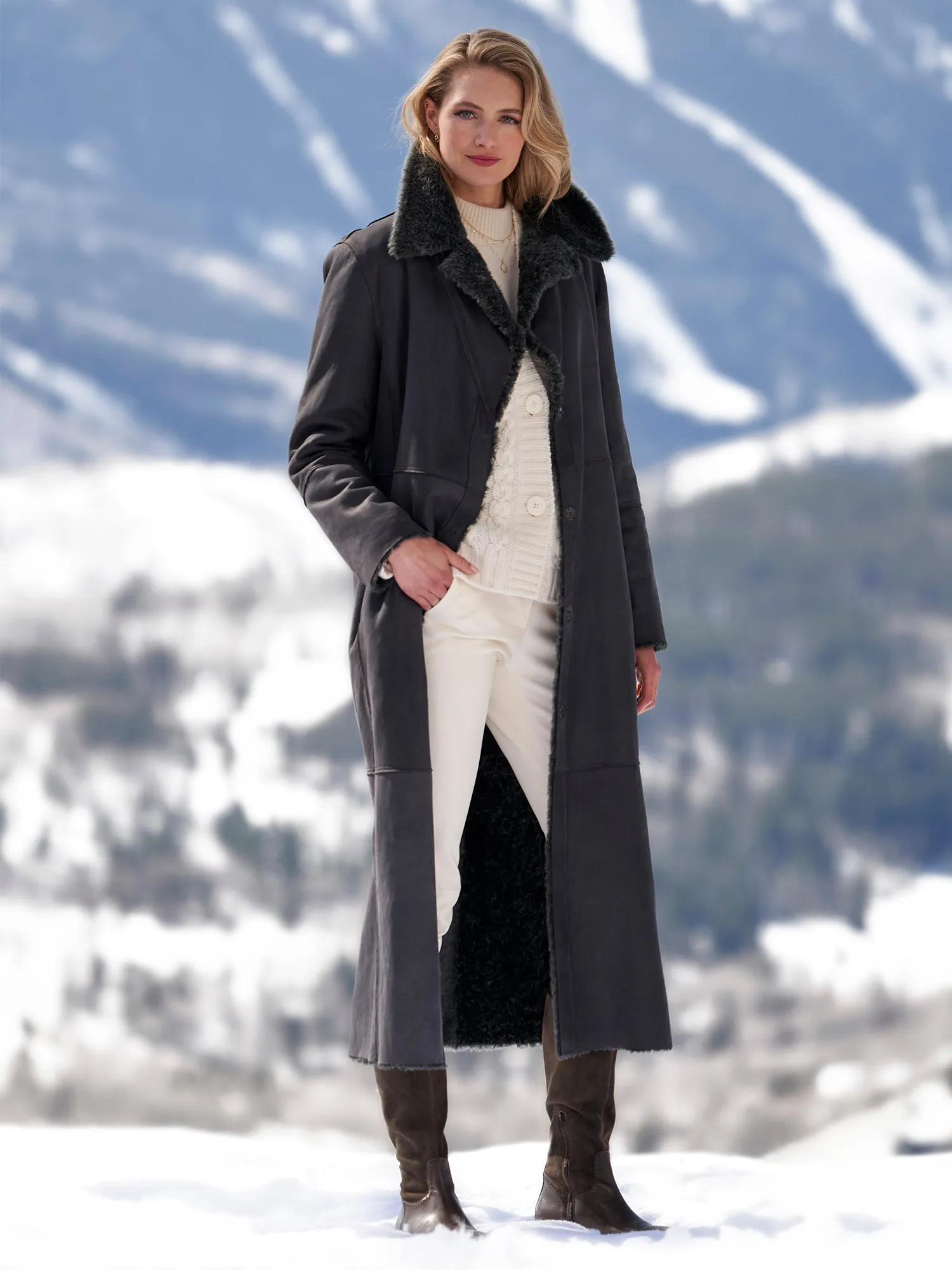 Amina Shearling Reversible Coat