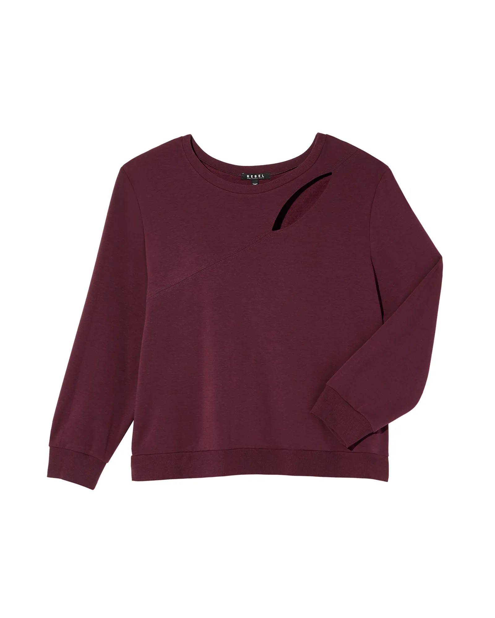 Ashley Sweatshirt with Cutout Detail | Burgundy