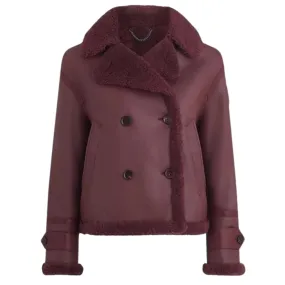 Belstaff Cedar Redwood Burgundy Sherling Leather Jacket