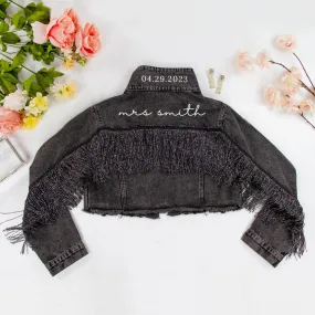 (Black Fringe) Bachelorette Jean Jackets