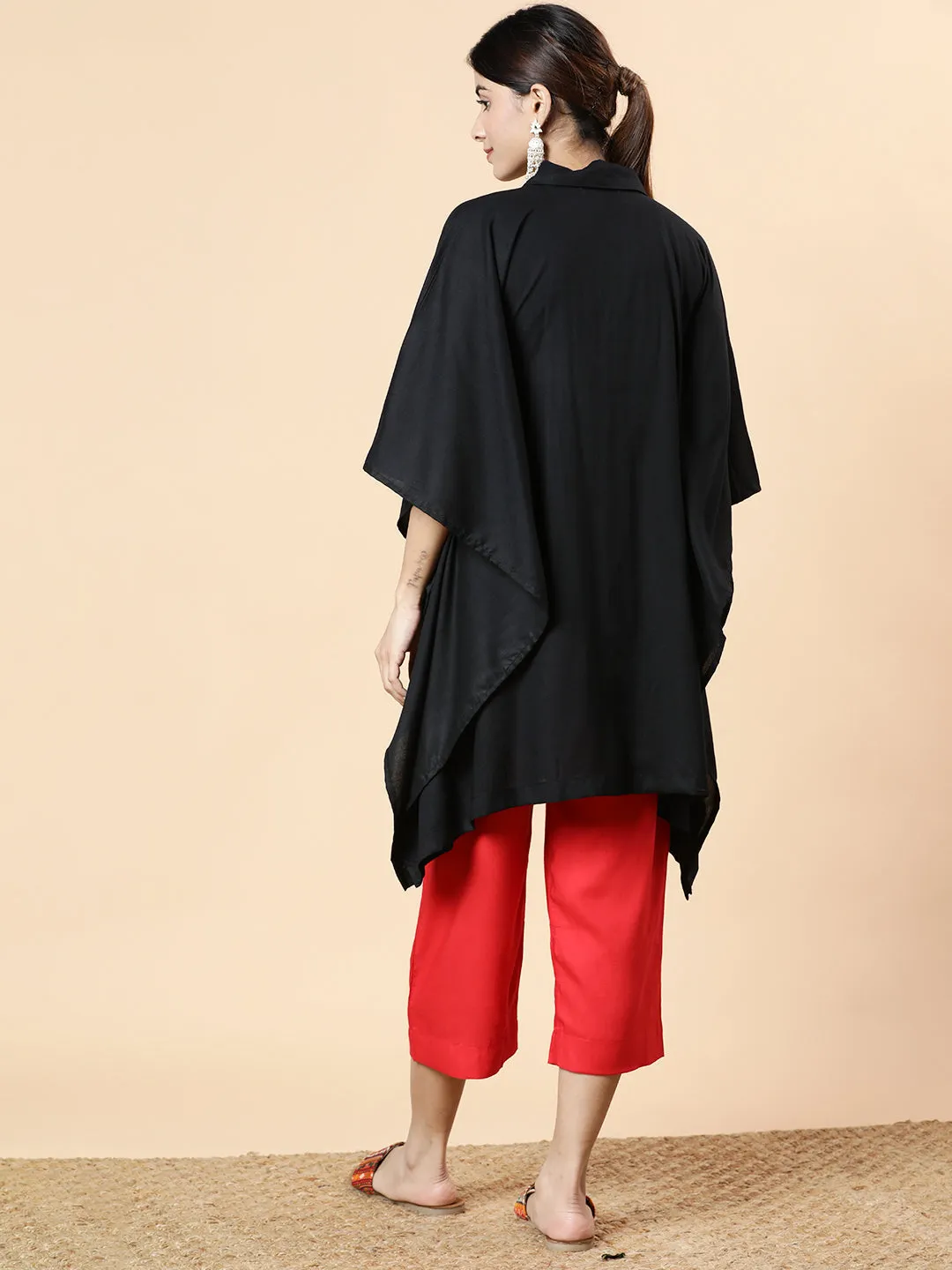 Black Rayon ShirtKurta - Noor