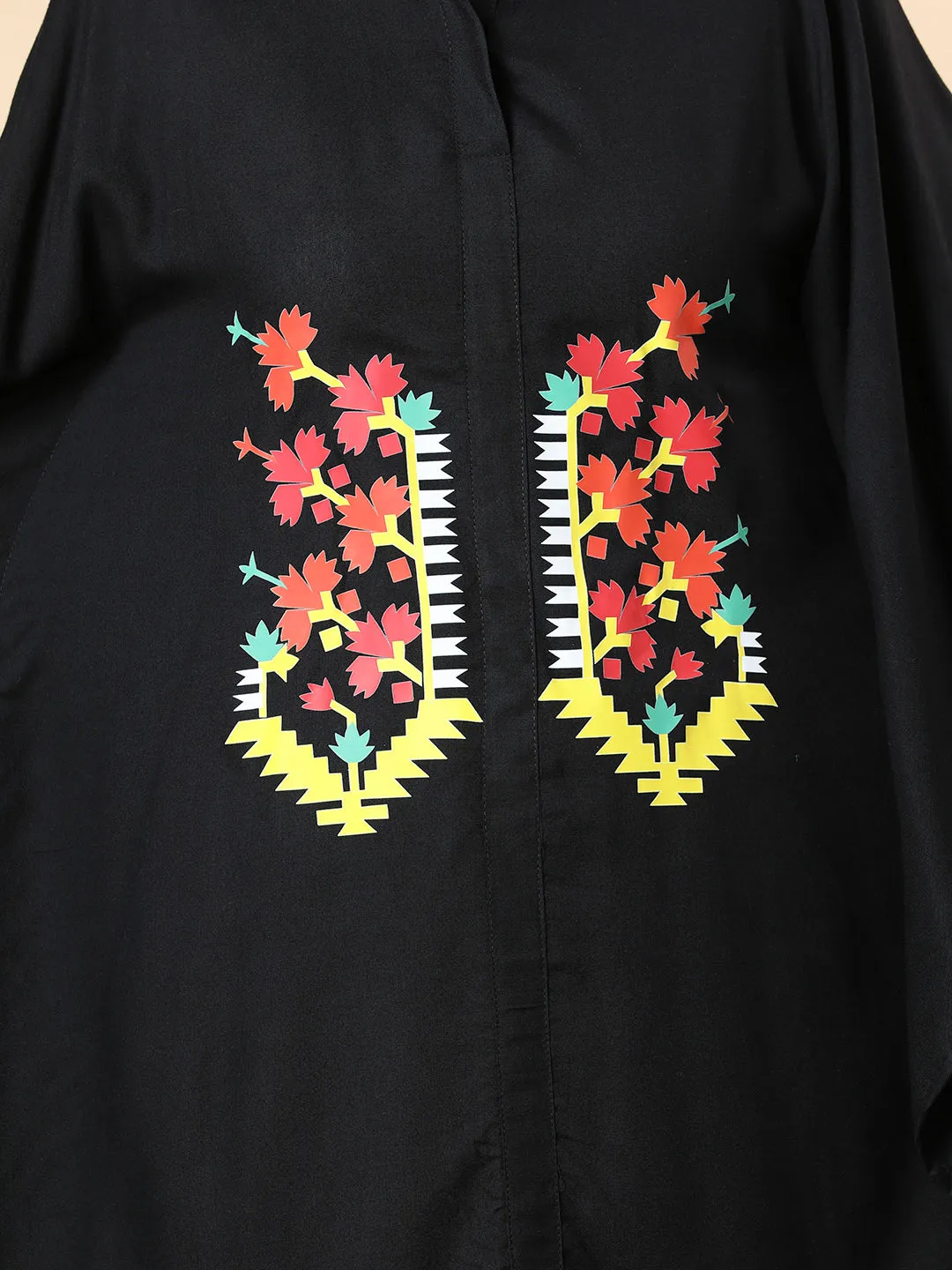 Black Rayon ShirtKurta - Noor