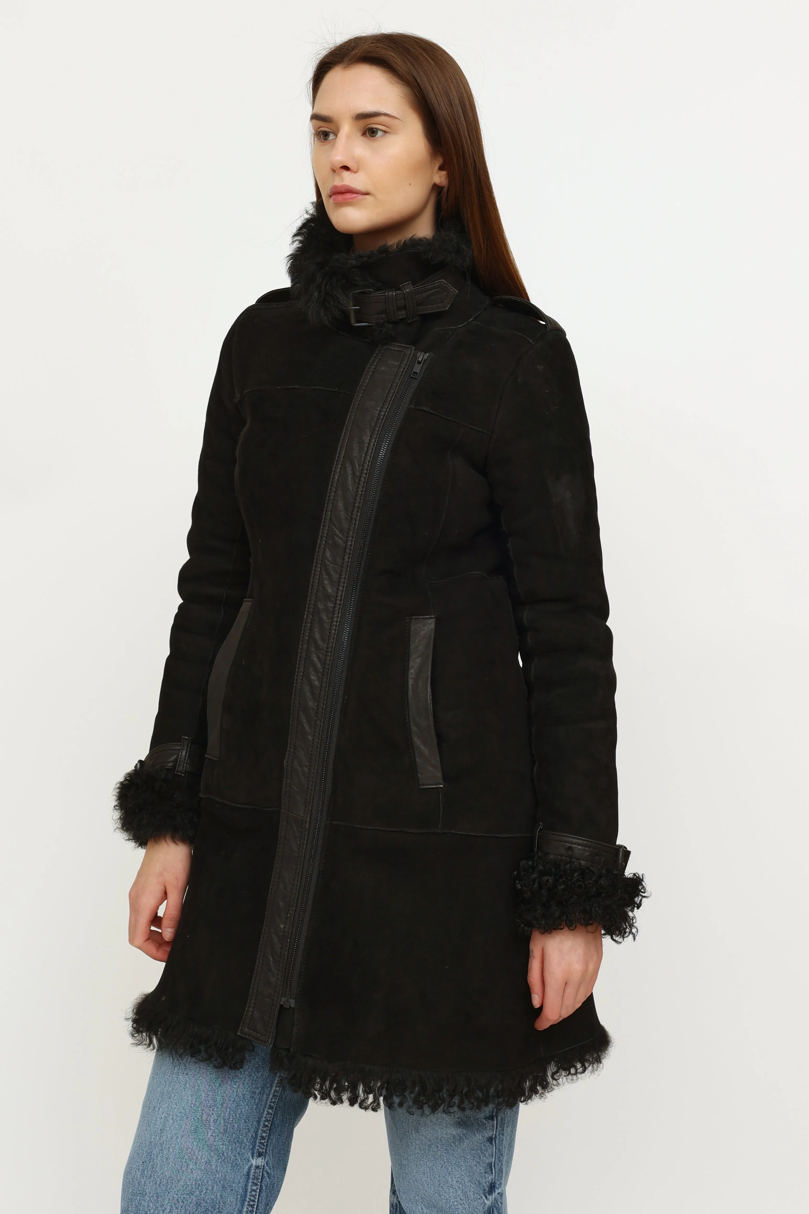 Black Shearling Coat