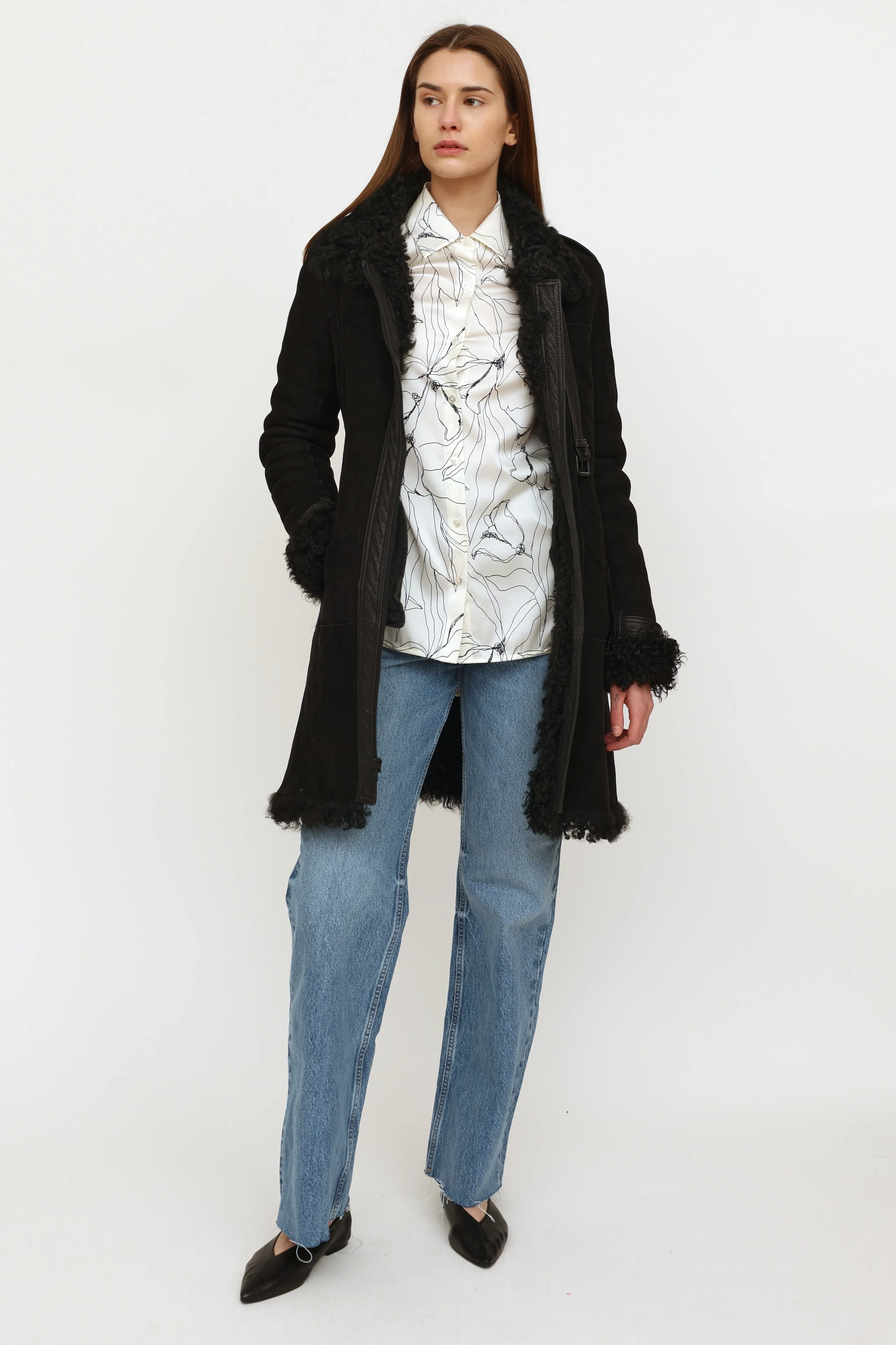 Black Shearling Coat