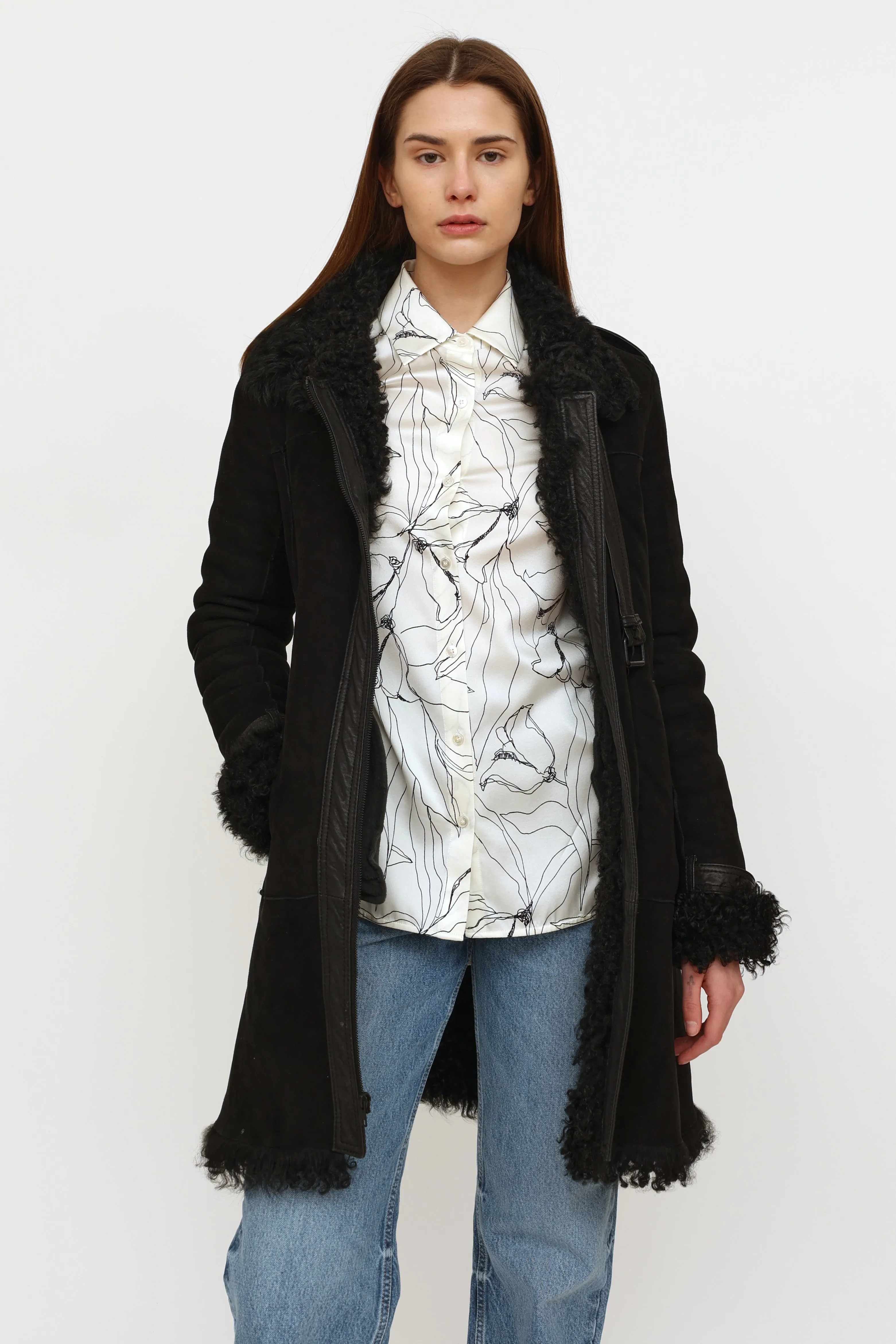 Black Shearling Coat