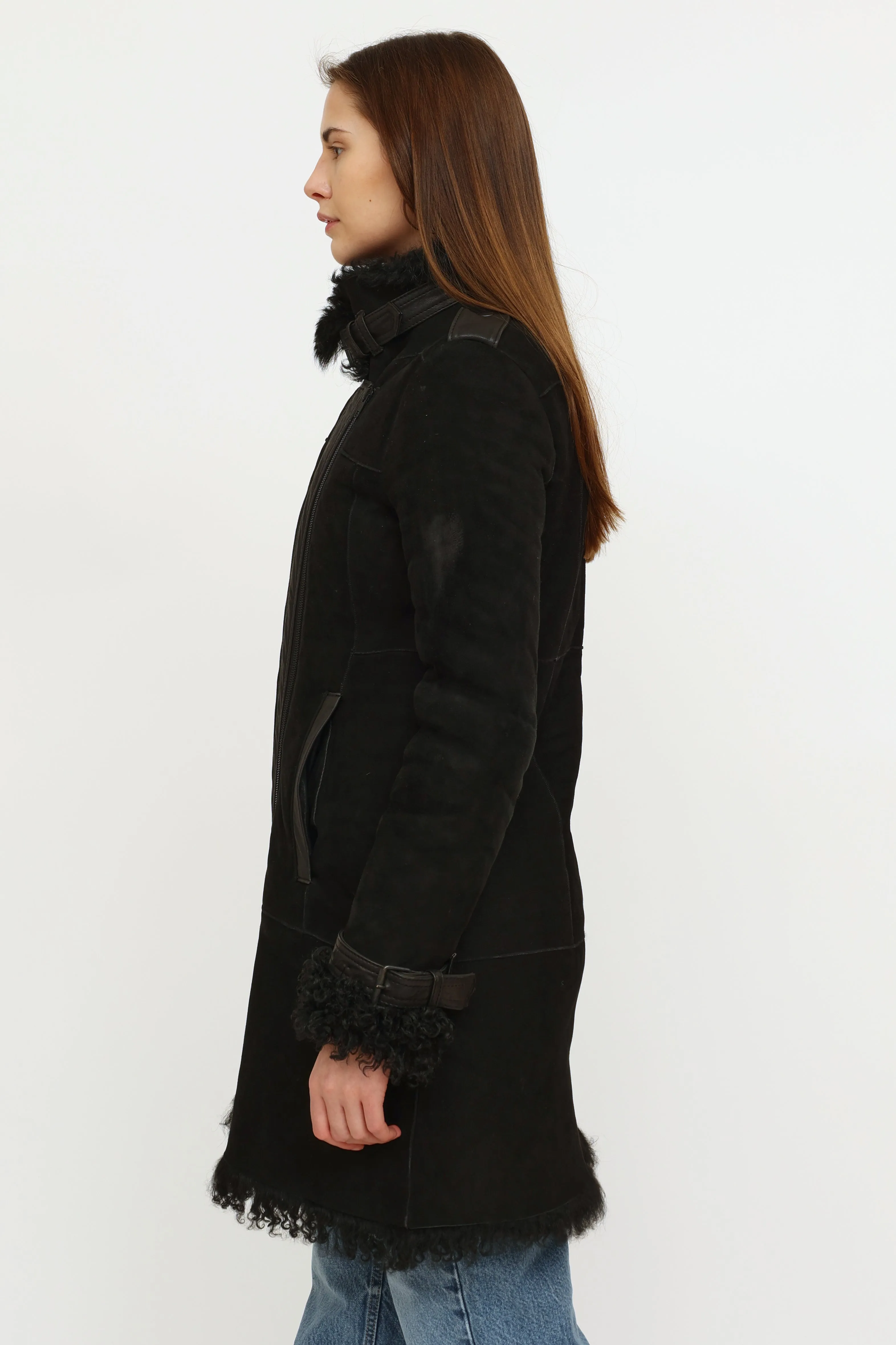 Black Shearling Coat