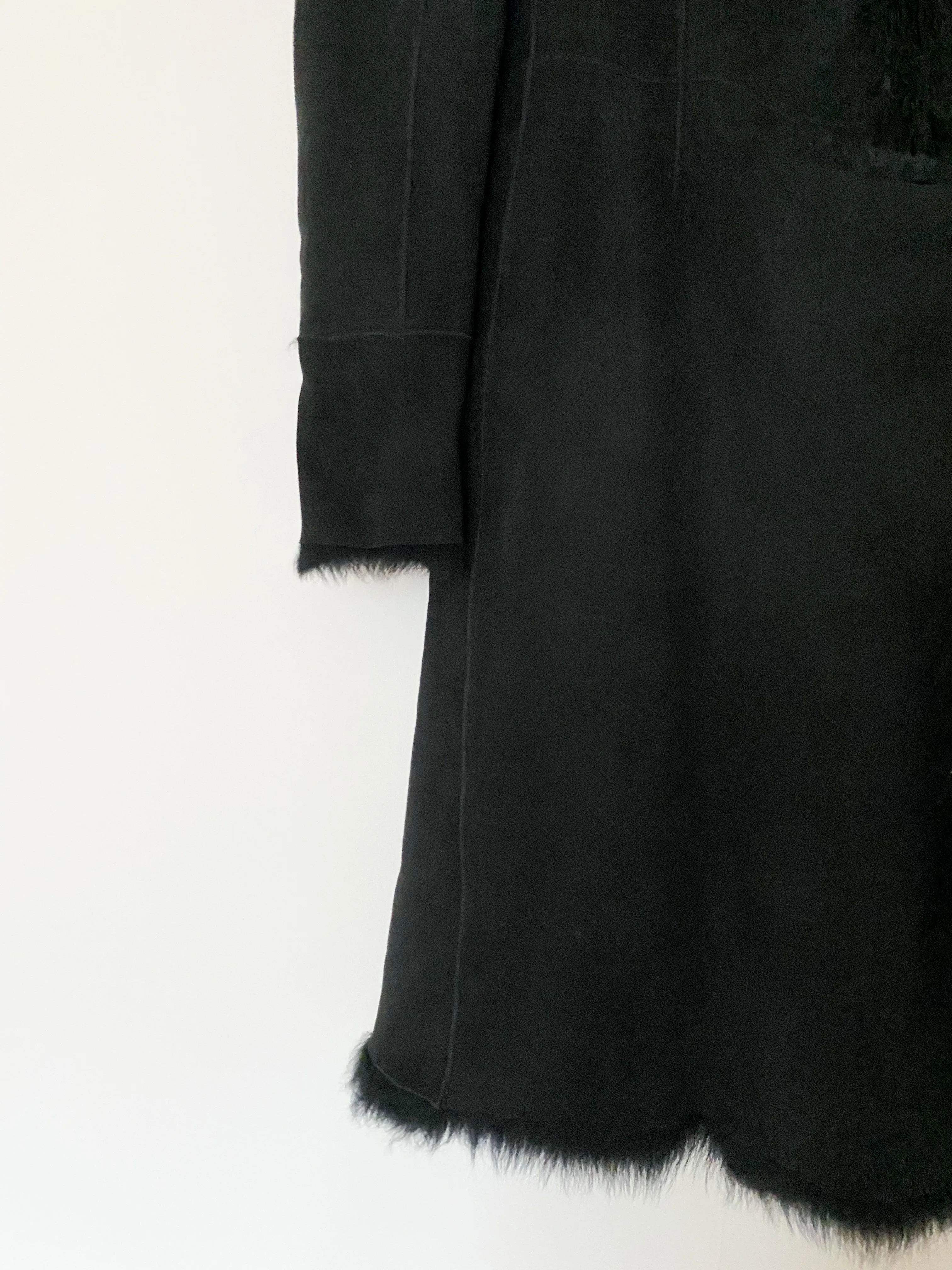 Black Toscana Shearling Maxi Coat