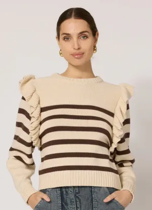 BLAIR SWEATER - CREAM/BROWN