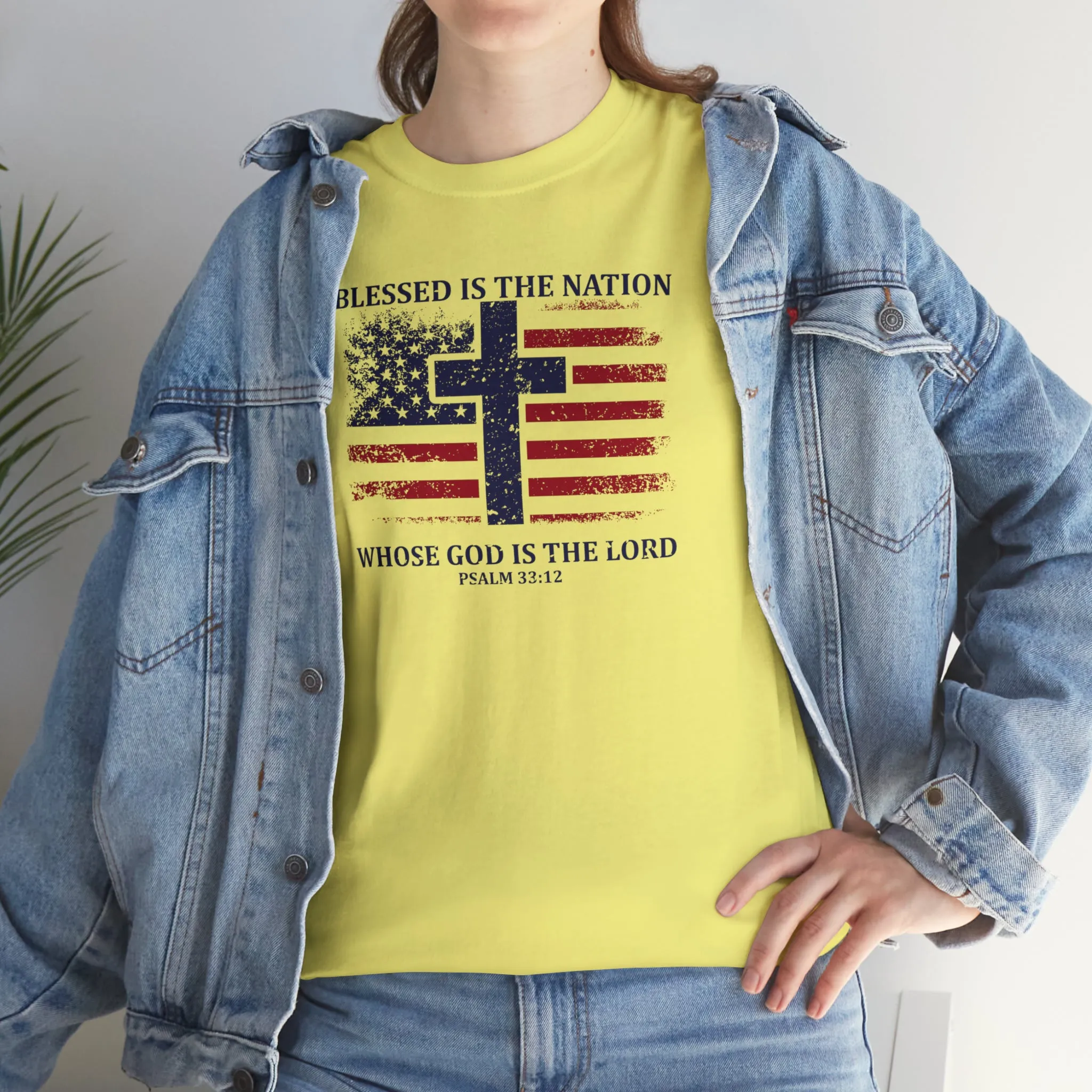 Blessed is the Nation Whose God is Lord (Psalm 33:12) Unisex T-Shirt