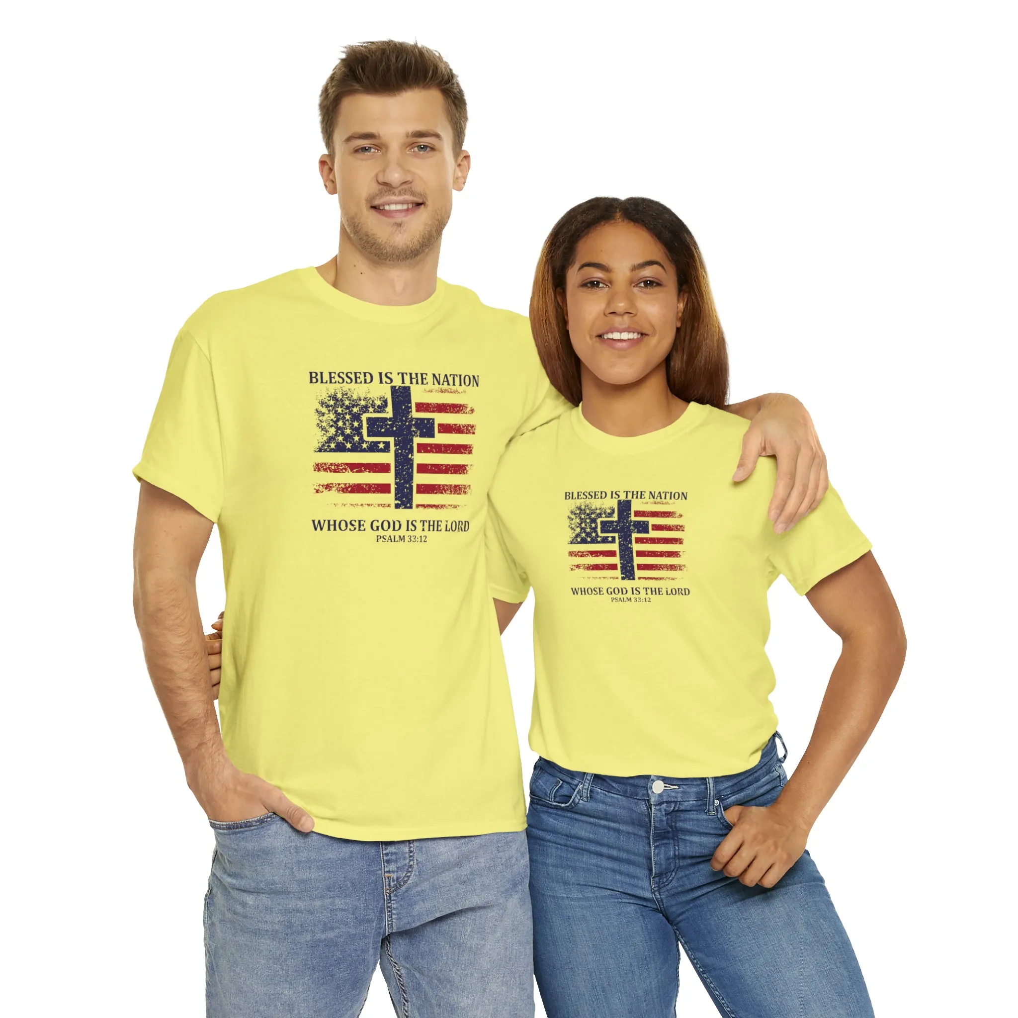 Blessed is the Nation Whose God is Lord (Psalm 33:12) Unisex T-Shirt