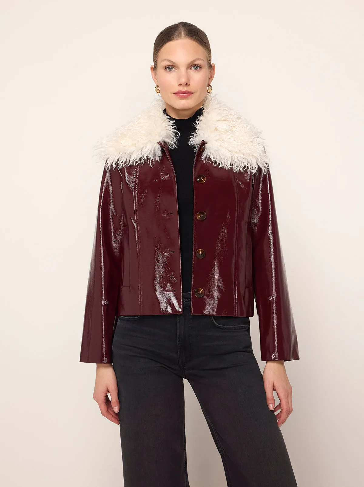 Bonnie Burgundy Vinyl Jacket