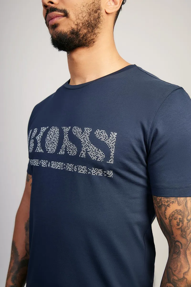 BOSS Tee Pixel T-Shirt in Navy