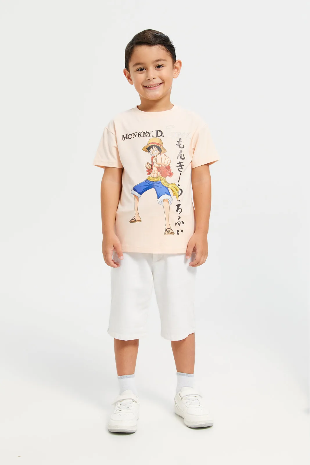 Boys Coral One Piece Print T-Shirt