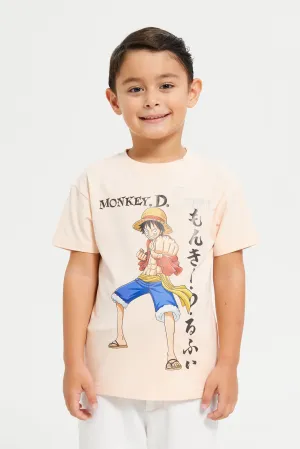 Boys Coral One Piece Print T-Shirt