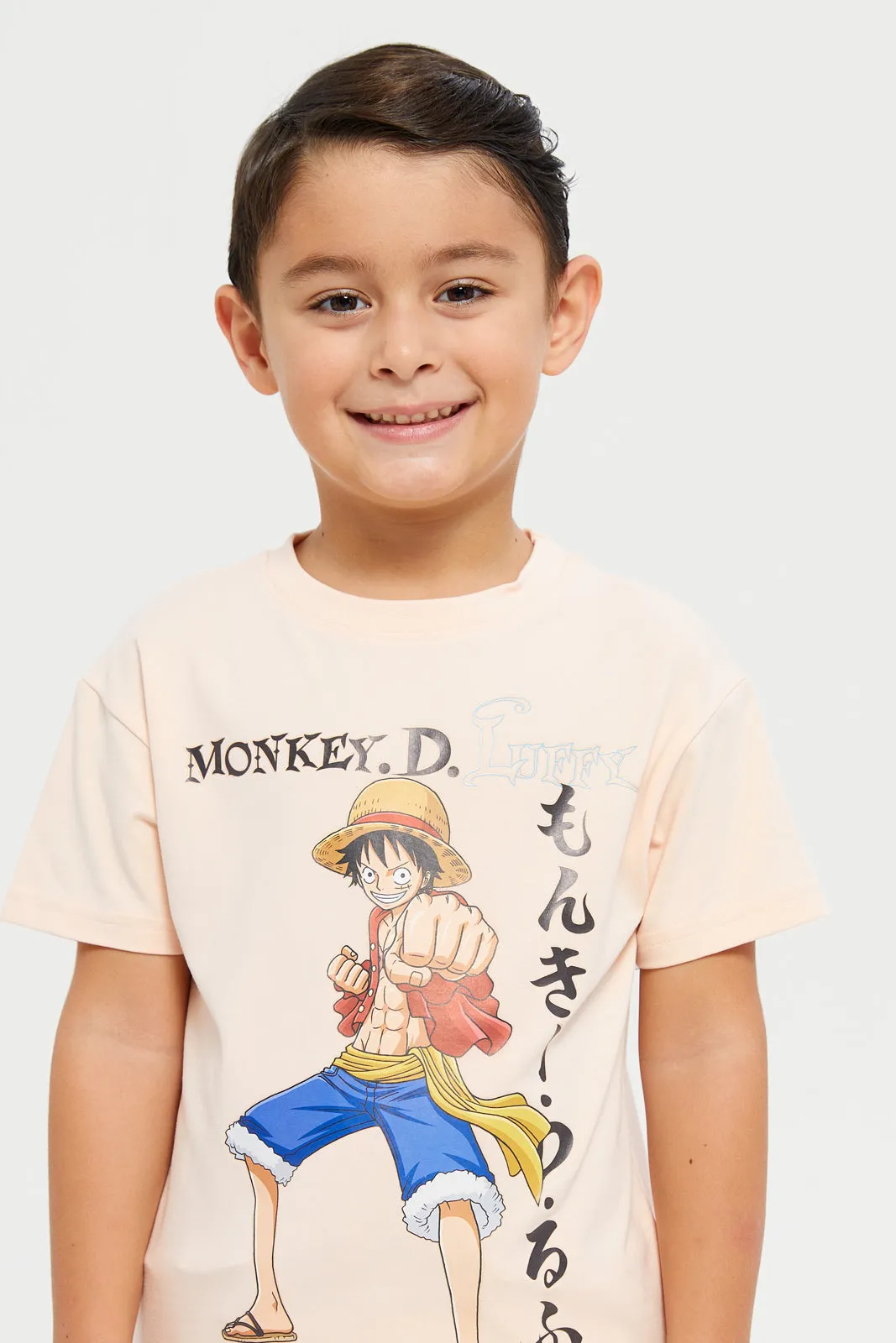 Boys Coral One Piece Print T-Shirt