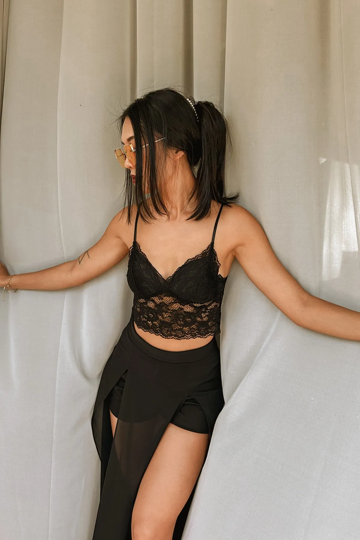 Brew Lace Camisole in Black