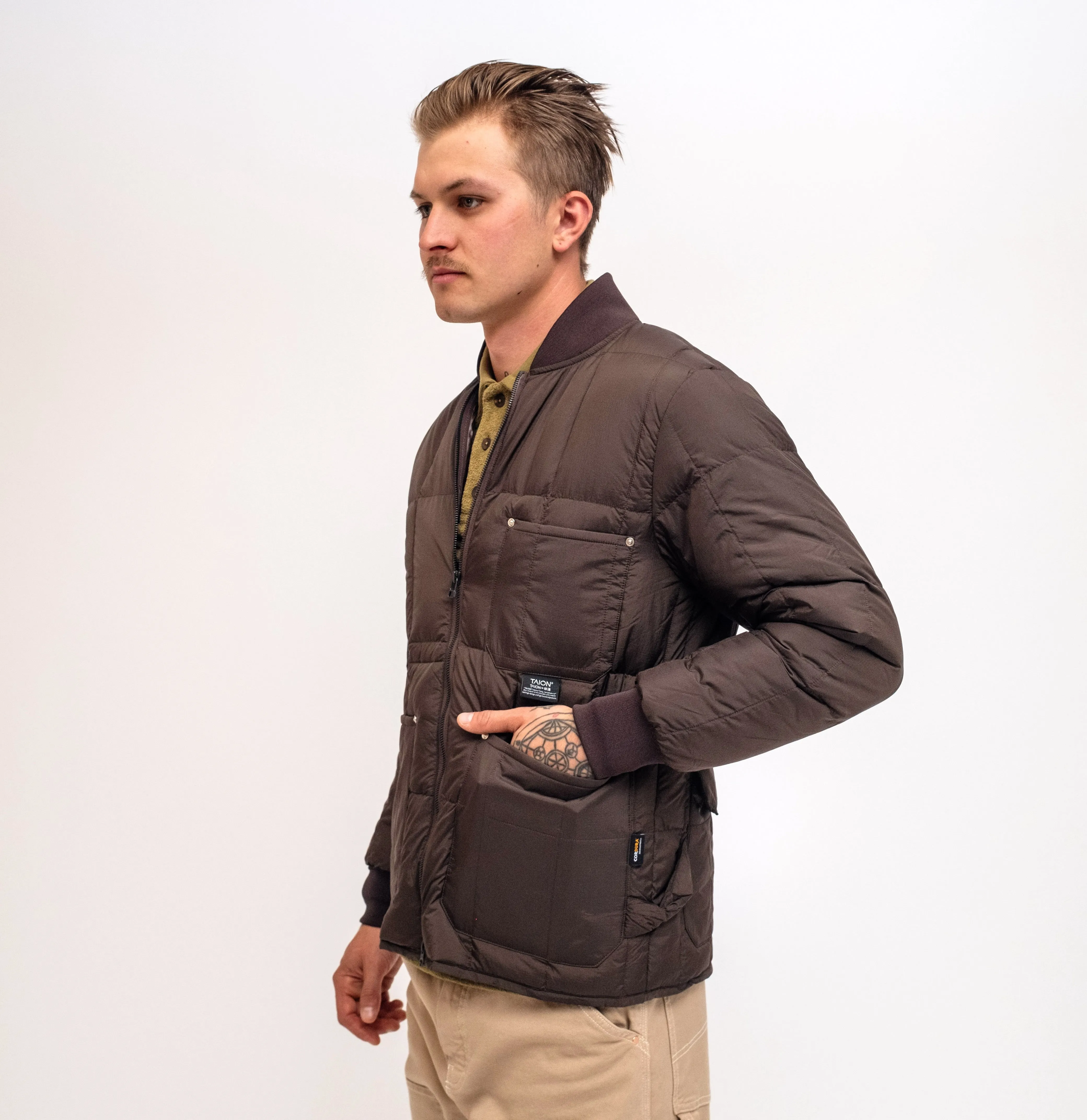 Brown Work Down Jacket