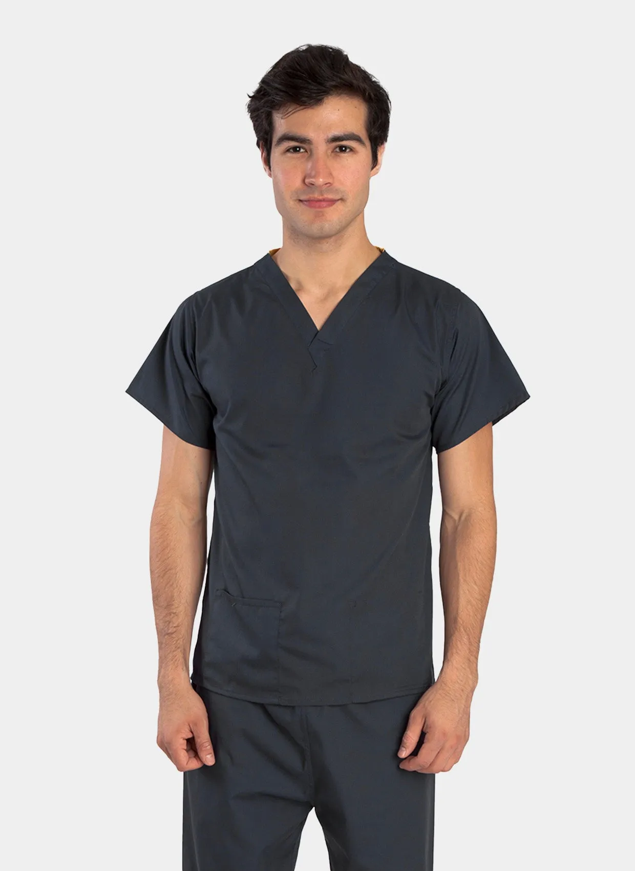 Budget Scrub Top - Pewter