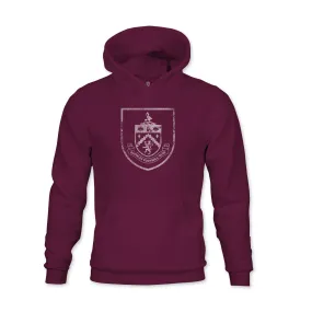 Burnley FC Mono Badge Youth Fleece Pullover Hoodie - Maroon