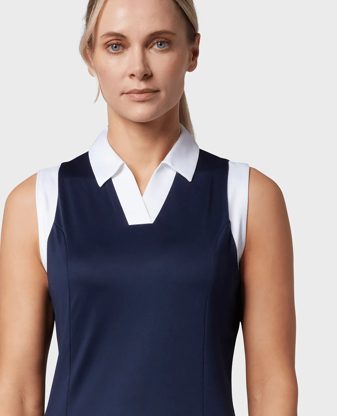 CALLAWAY Sleeveless Block Polo CGKSD034 Peacoat Navy