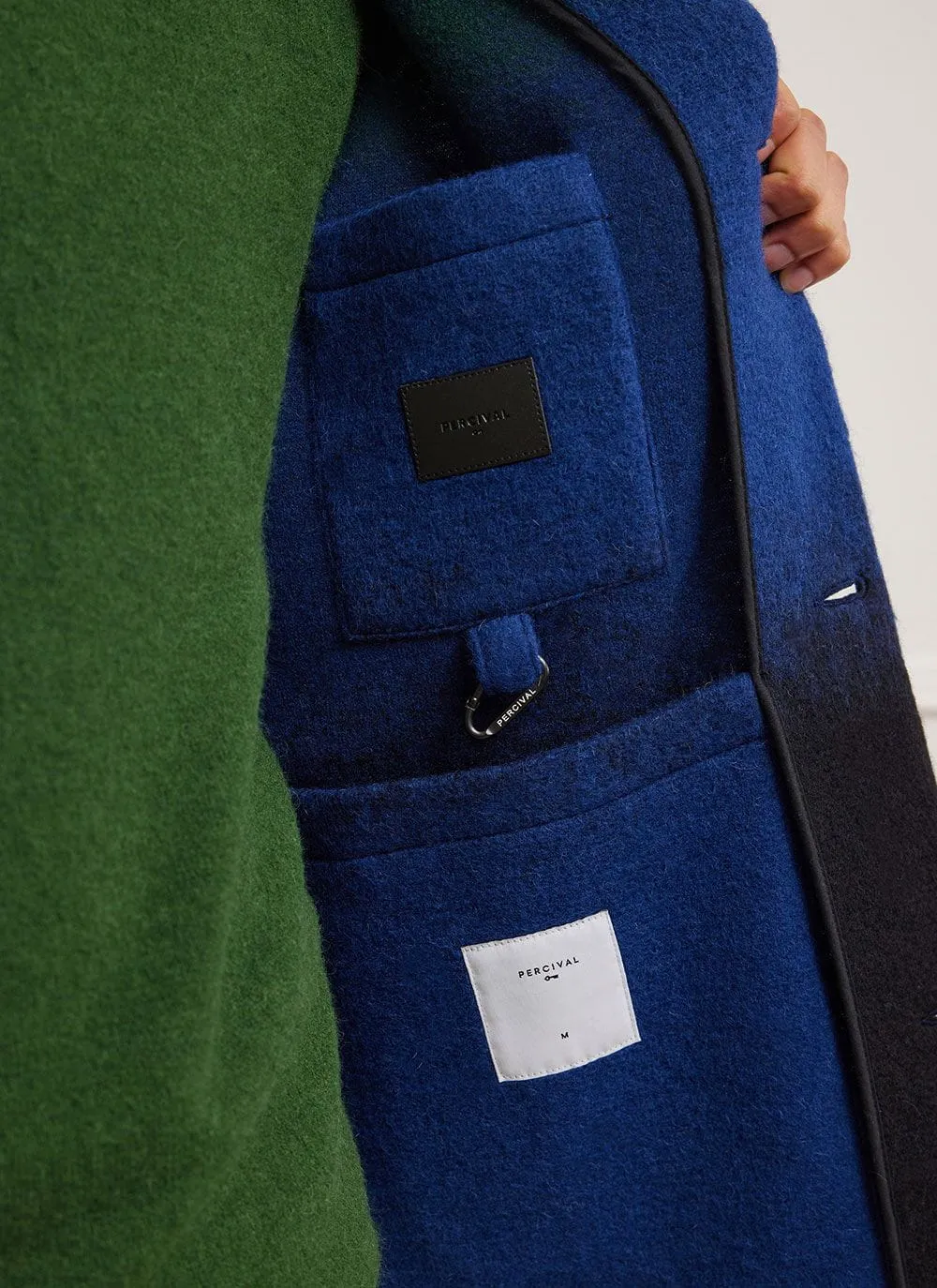 Car Coat | Gradient Wool | Blue with Forest