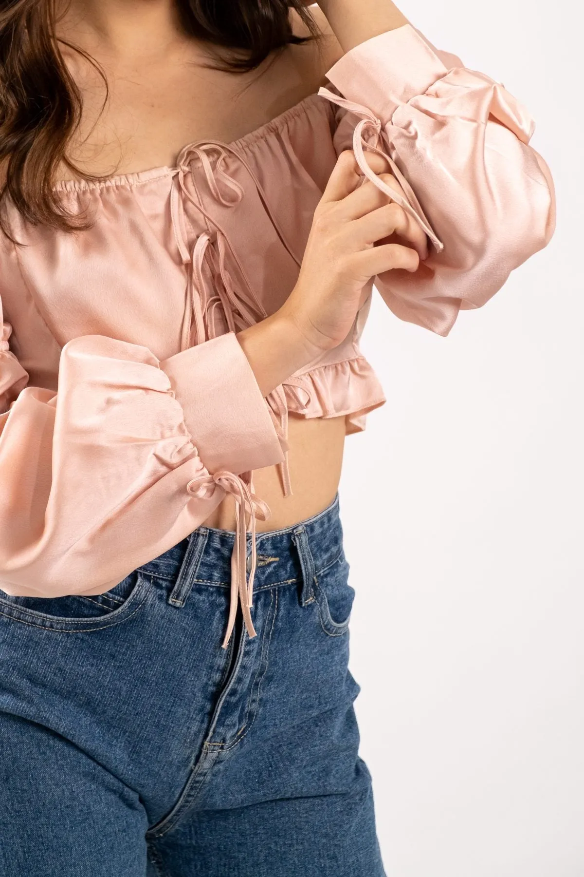 Carly Silk Top (Champagne Pink)