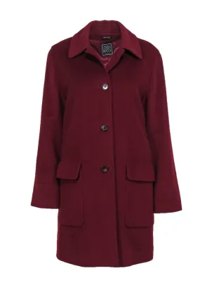 Cinzia Rocca - Burgundy Long Wool Peacoat Sz 6