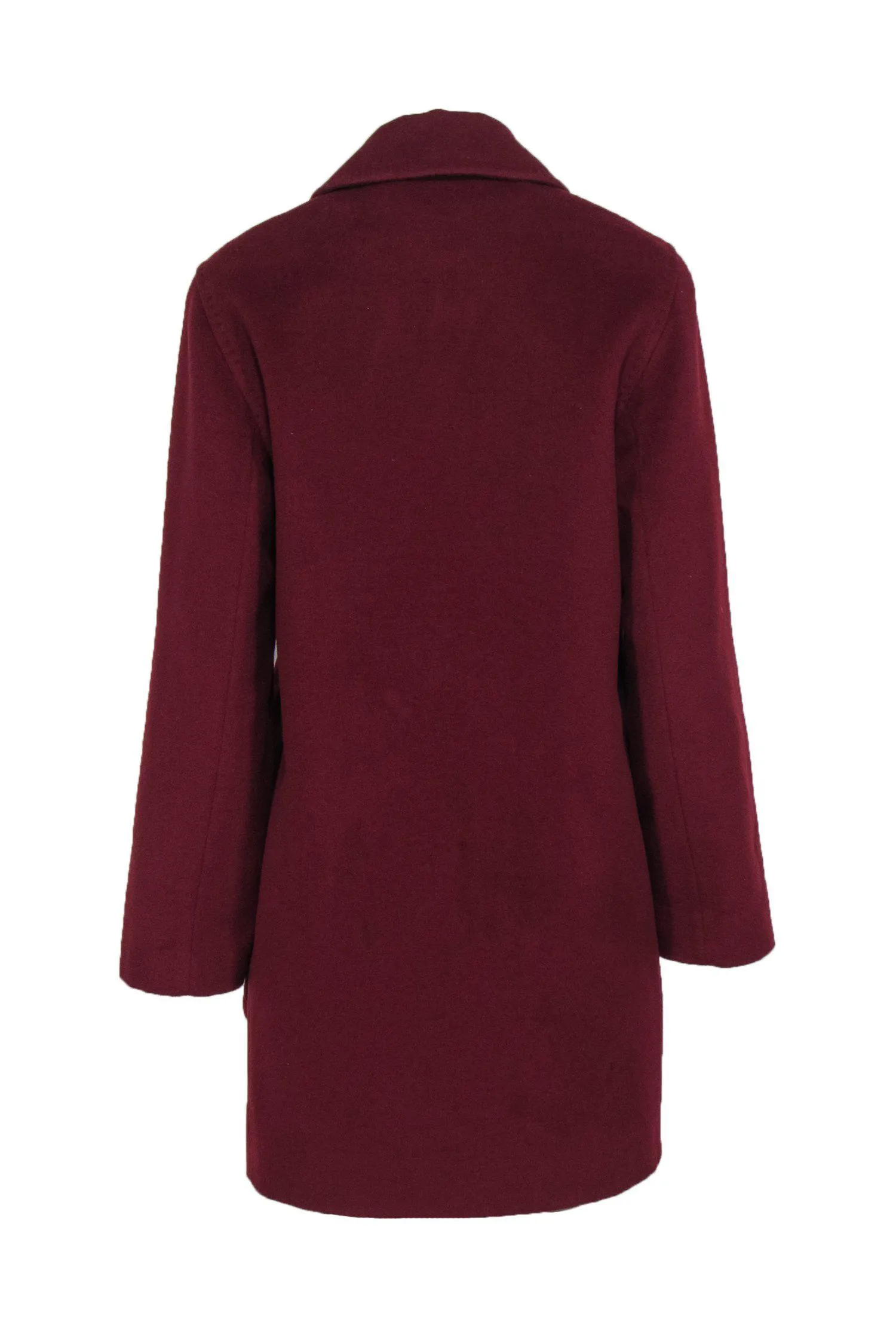 Cinzia Rocca - Burgundy Long Wool Peacoat Sz 6