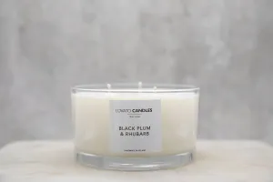 Clear 3-Wick Candle - Black Plum & Rhubarb