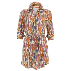 Cleo Drawstring Shirtdress in Giraffe Print