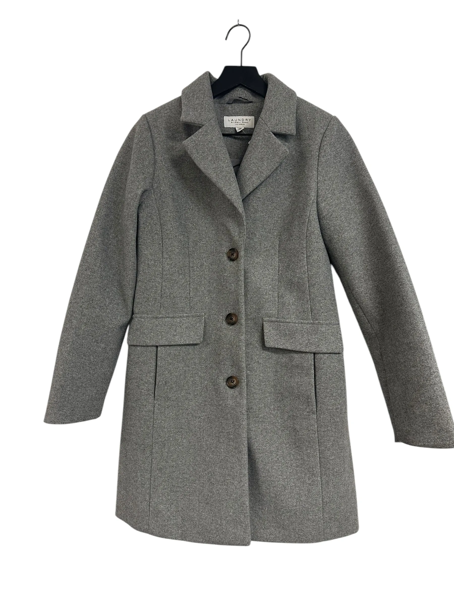 Coat Peacoat By Laundry In Grey, Size: S