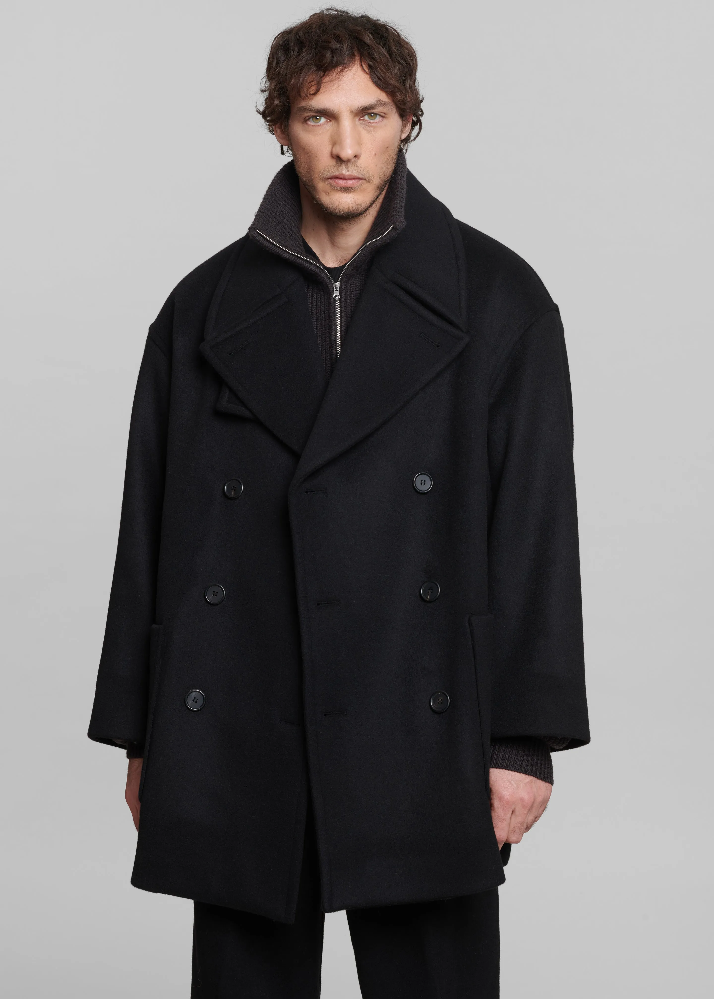 Cooper Wool Peacoat - Black