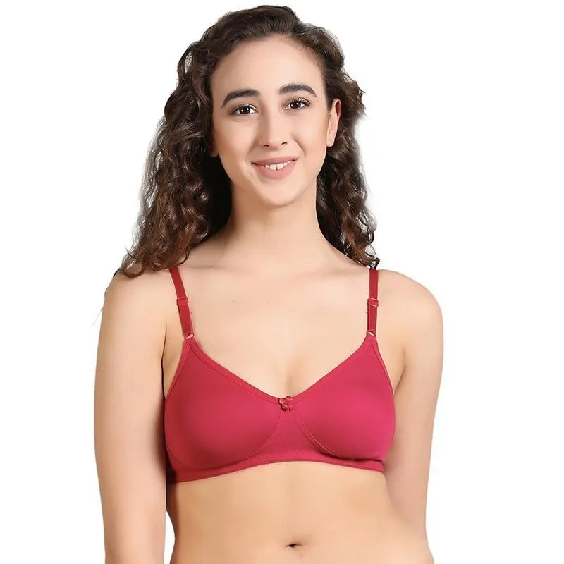 Cotton Non Padded Bra Maroon for Girls