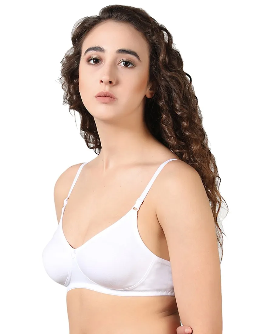 Cotton Non Padded T-Shirt Bra White for Women