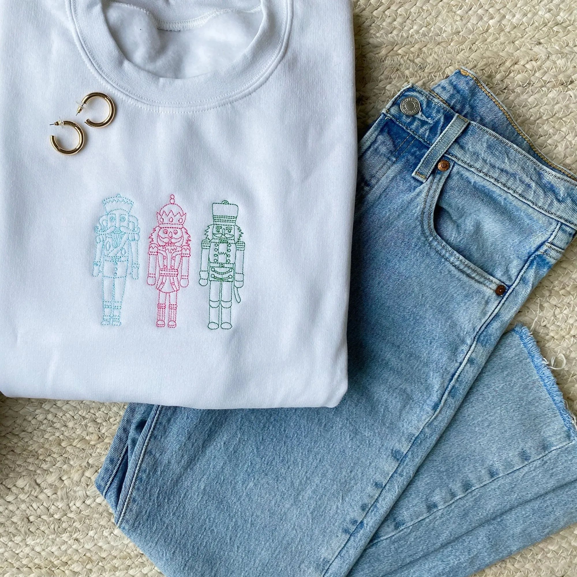 Cute and Fun Stitched Nutcrackers Gemma Crewneck Sweatshirt