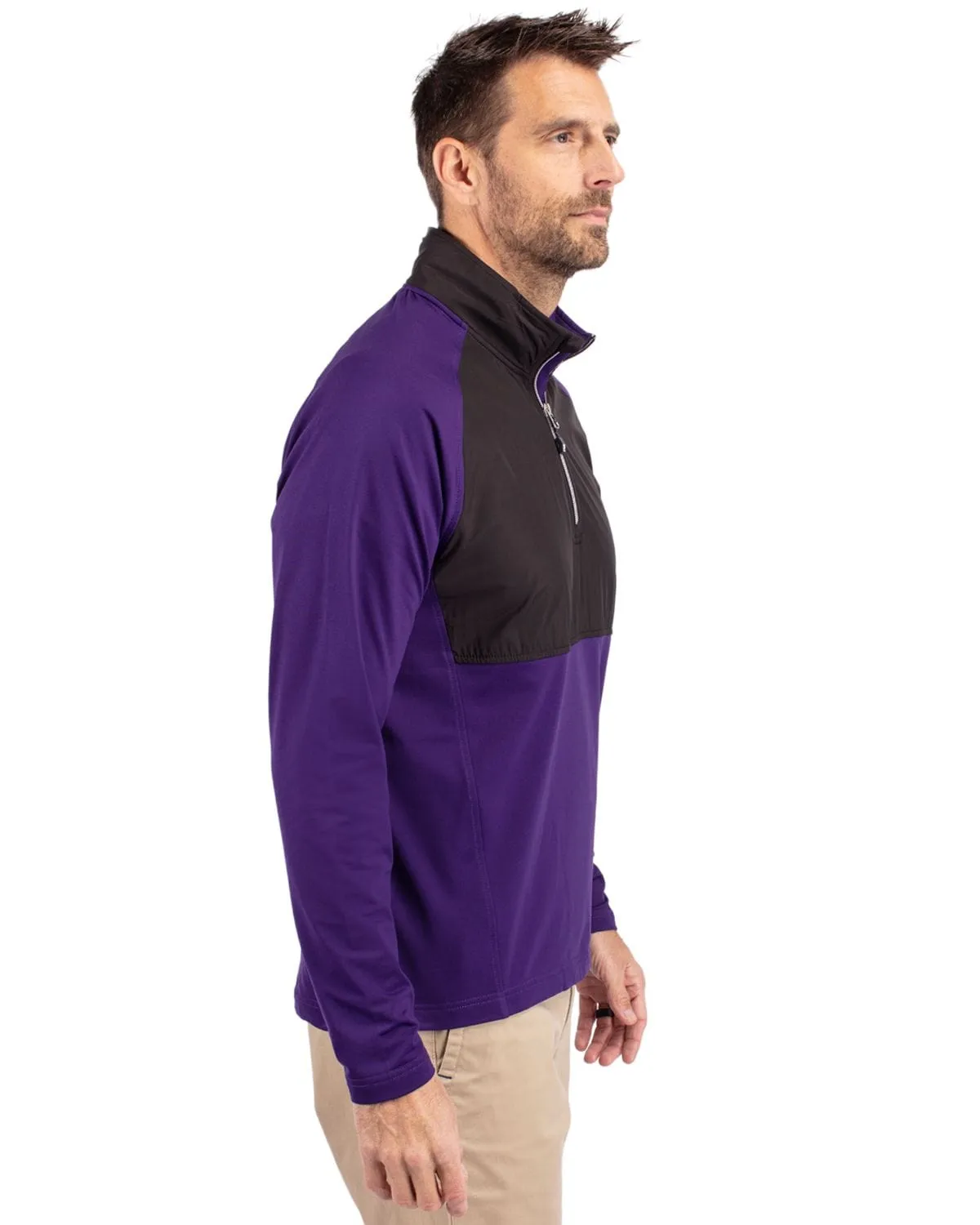 Cutter & Buck - Men's Adapt Eco Knit Hybrid Quarter-Zip Pullover